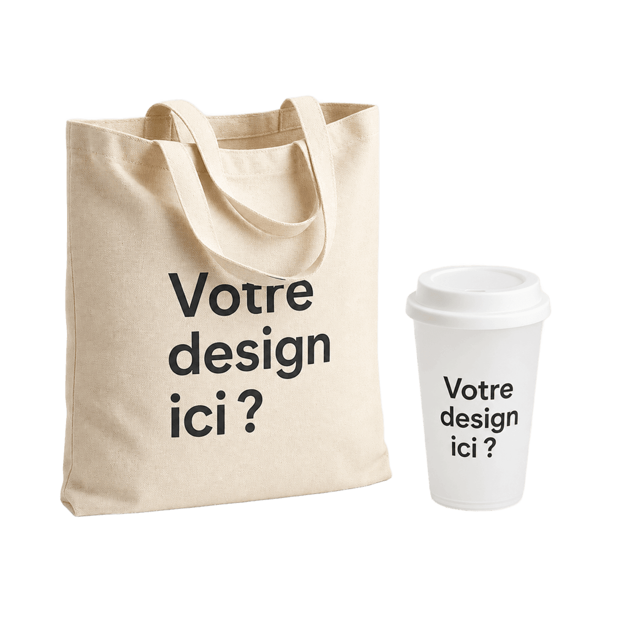 Tote bag et carnet écoresponsables personnalisés pour un stand de salon professionnel